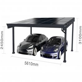 Doppelstellplatz Solar-Carport Aluminium Komplettbausatz (ohne PV-Module)