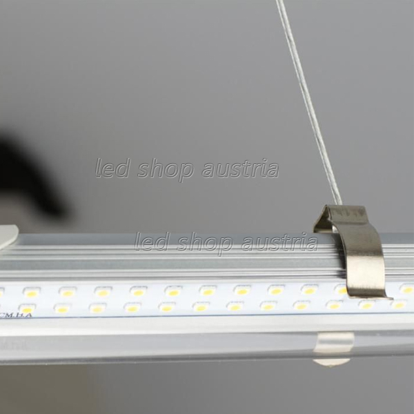 (Bild für) Seilabhängung für T8 Röhren mit Deckenverschraubung inkl. Stahlseile 1,5m und Clip 2 Stk.