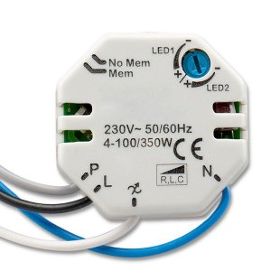 Universal-Push Dimmer für dimmbare 230V Leuchtmittel/Trafos, 300VA