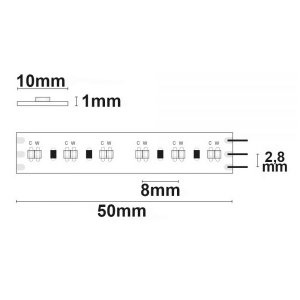 LED Strip 24V DUAL LED 2300K-5000K 20W/m CRI>90 5m Rolle selbstkl.