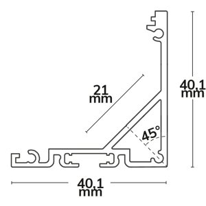 LED Eckprofil CORNER 20N Aluminium eloxiert 200cm