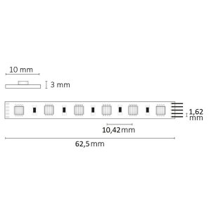 LED Strip 24V Professional RGB-WW 19W 4in1 Chip 96 LED/m 5m Rolle selbstklebend