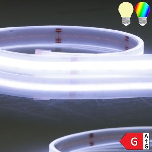 LED HT RGB+WW COB Flexband für bis zu 100°C, 24V DC, 19W, IP68, 5m, 896LED/m
