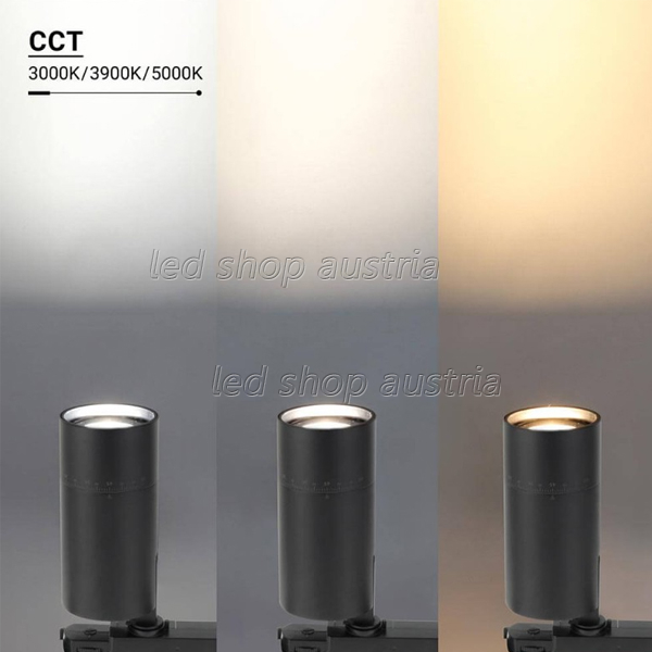 LED 3Ph. Schienenstrahler Schwarz 20/25/30W CCT