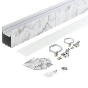 SET: LED Aufbau- Hängeprofil Suspend_2 2000mm marmor