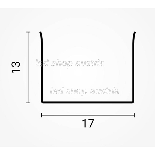 Form- Profil für Flex Neon 17x13mm 1m