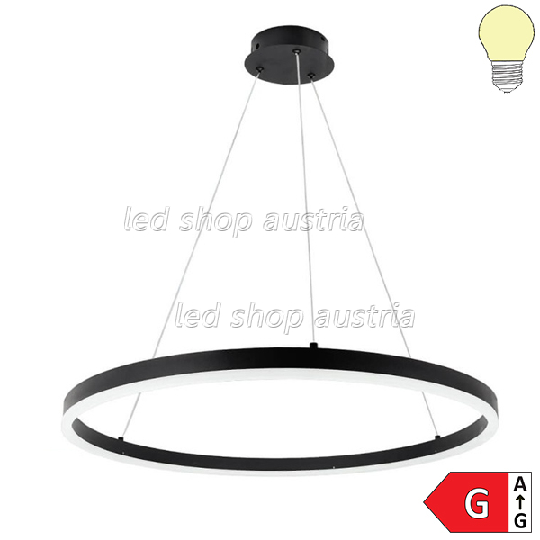 22W LED Pendelleuchte Schwarz Ø60cm Warmweiß