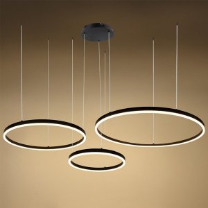 70W LED Pendelleuchte Warmweiß Schwarz 3-fach
