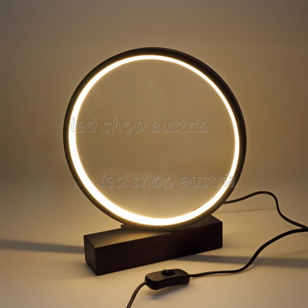 7W LED Tischleuchte circle schwarz warmweiß