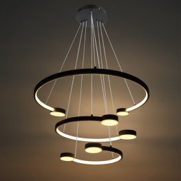 40W LED Pendelleuchte Warmweiß Schwarz 3-fach