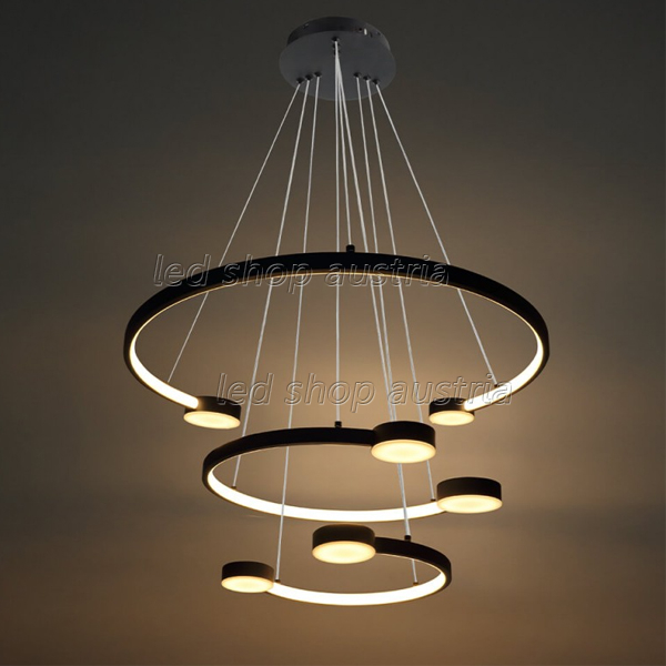 40W LED Pendelleuchte Warmweiß Schwarz 3-fach