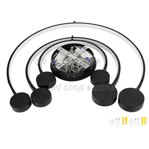 40W LED Pendelleuchte Warmweiß Schwarz 3-fach