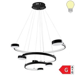 40W LED Pendelleuchte Warmweiß Schwarz 3-fach