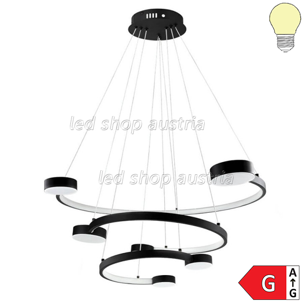40W LED Pendelleuchte Warmweiß Schwarz 3-fach