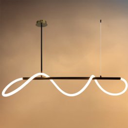 36W LED Pendelleuchte Warmweiß Schwarz 100cm
