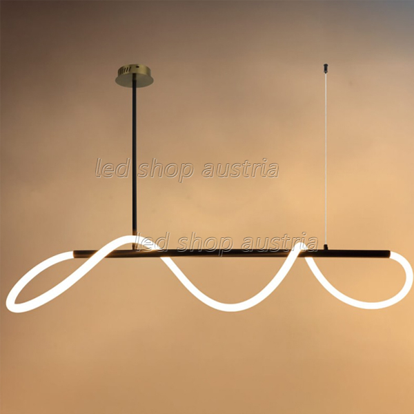36W LED Pendelleuchte Warmweiß Schwarz 100cm