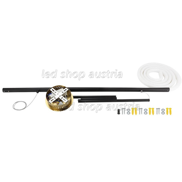 36W LED Pendelleuchte Warmweiß Schwarz 100cm