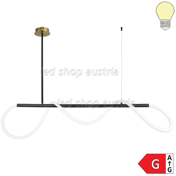 36W LED Pendelleuchte Warmweiß Schwarz 100cm