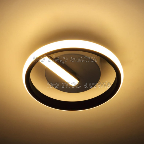 7W LED Deckenleuchte circle schwarz warmweiß