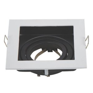 Einbaurahmen für LED GU10 quadratisch weiß/schwarz inkl. Fassung