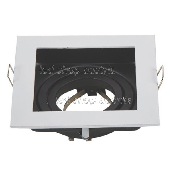 Einbaurahmen für LED GU10 quadratisch weiß/schwarz inkl. Fassung