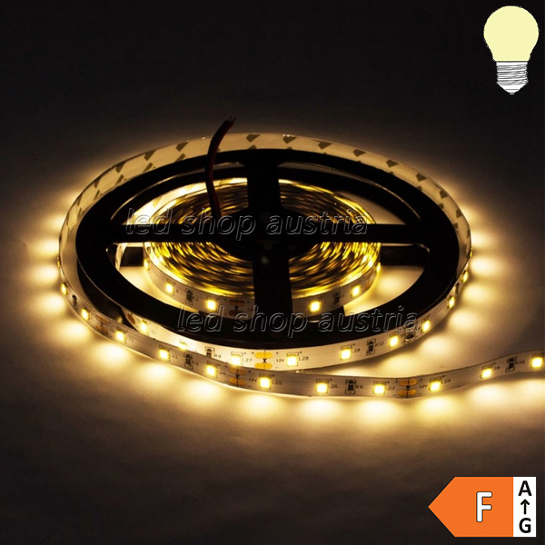 LED Strip 12V 3528 60LED/m 5m Rolle IP54 nanoversiegelt warmweiß