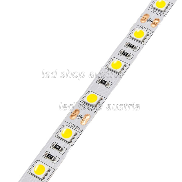 LED Strip 12V 5050 60LED/m 5m Rolle selbstklebend warmweiß