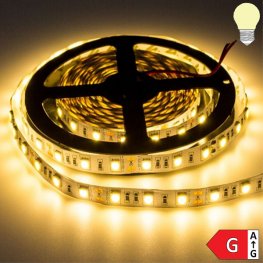 LED Strip 12V 5050 60LED/m 5m Rolle selbstklebend warmweiß