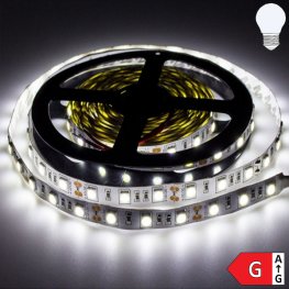 LED Strip 12V 5050 60LED/m 5m Rolle selbstklebend kaltweiß