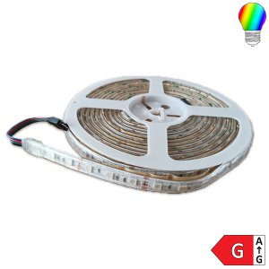 LED Strip 12V 5050 60LED/m RGB 5m Rolle selbstkl."wasserdicht"