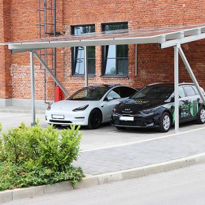 Carport Bausatz Doppelstellplatz Aluminium silber (ohne PV- Module)