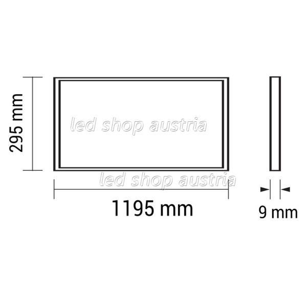 36W LED Panel 120x30cm 100Lm/W UGR19 inkl. Trafo kaltweiß