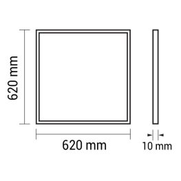 36W LED Panel 620x620mm warmweiß 6 Stk. Packung