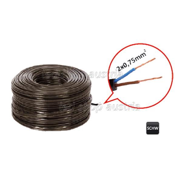 (Bild für) Verbindungskabel 2 x 0,75mm² H03VVH2-F- 1 Meter