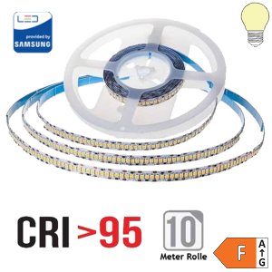 LED Strip 24V 2835SMD 18W/m 240LED/m CRI>95 10m Rolle selbstkl. warmweiß