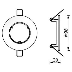 Einbaurahmen rund für 50mm LED Spots Stahlblech weiß schwenkbar