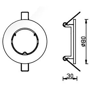 Einbaurahmen rund für 50mm LED Spots Stahlblech weiß - 2er Pack