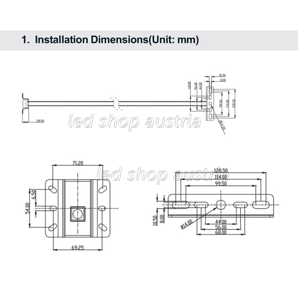 Ausleger- Arm f. LED Fluter bis 50W