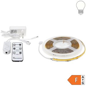 SET: LED COB Streifen digital 24V 8W/m neutralweiß 5m inkl. Steuerung und Netzteil