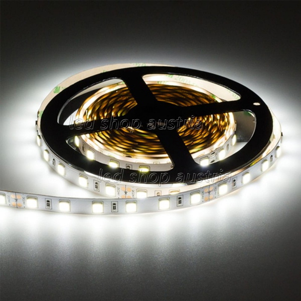 (Bild für) LED Strip 24V 5054SMD 16W/m 60LED/m 5m Rolle selbstkl. kaltweiß