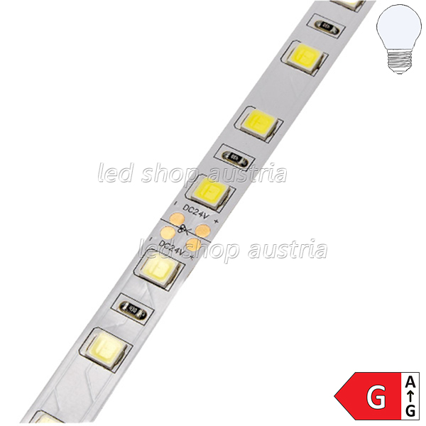 LED Strip 24V 5054SMD 16W/m 60LED/m 5m Rolle selbstkl. kaltweiß - zum Schließen ins Bild klicken