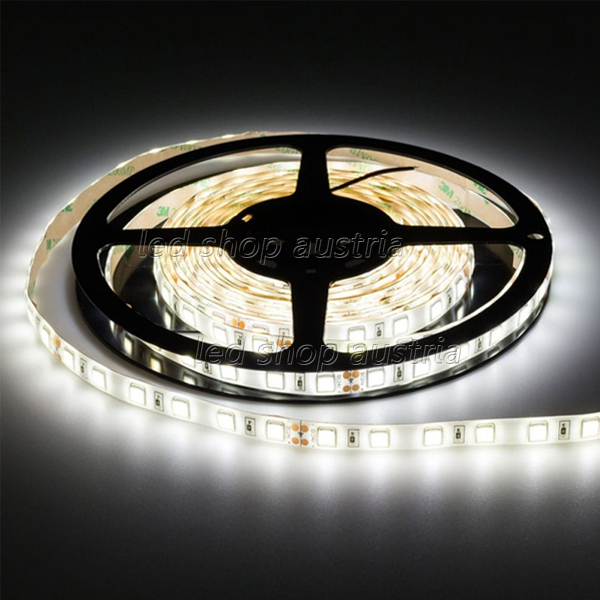 LED Strip 24V 5054SMD 16W/m 60LED/m 5m Rolle "wasserfest" IP65 kaltweiß