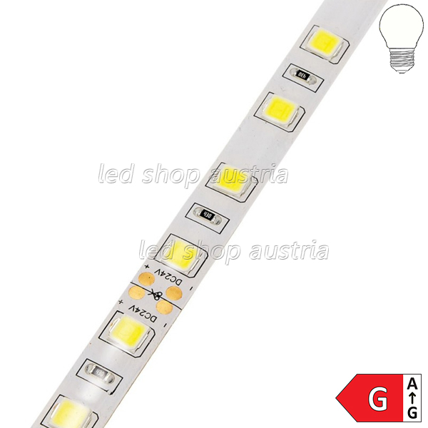 (Bild für) LED Strip 24V 5054SMD 16W/m 60LED/m 5m Rolle "wasserfest" IP65 neutralweiß