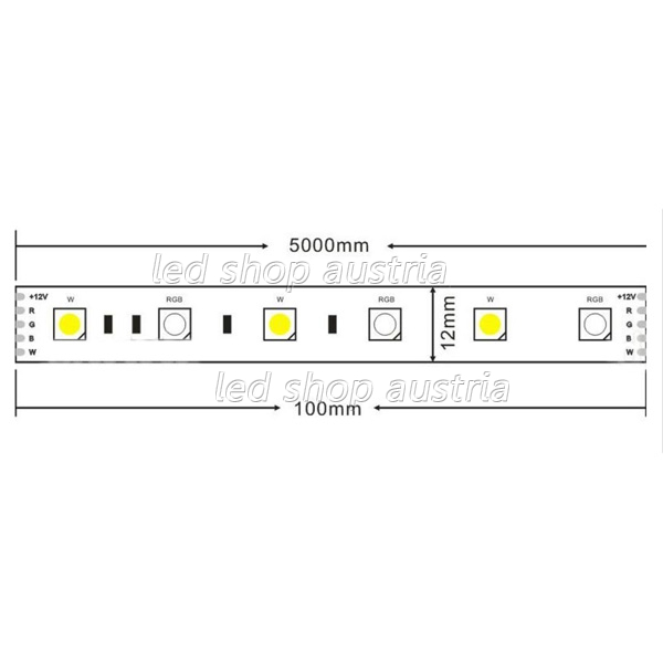 LED Strip 24V Professional RGB-WW 60LED/m 5m Rolle selbstklebend