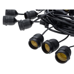 Lichterkette schwarz mit E27 Fassung 15 Stk. 14 Meter IP65