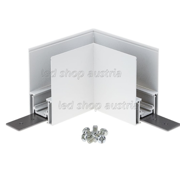 Eckstück für 48V Stromschiene R35 Magnetic Line für Direktmontage weiß