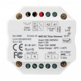 LED TRIAC Push- Dimmaktor für dimmbare 230V Leuchtmittel/Trafos, LED max. 200W