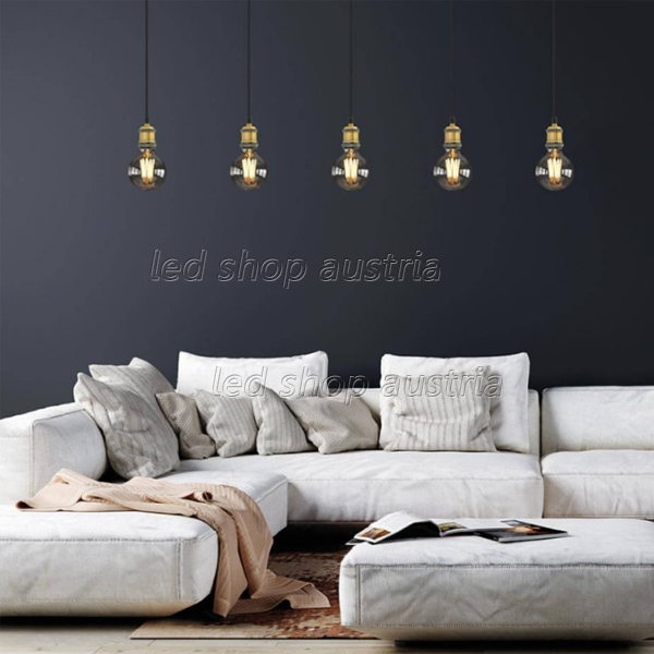 LED Pendelleuchte Vintage E27 Messing OP