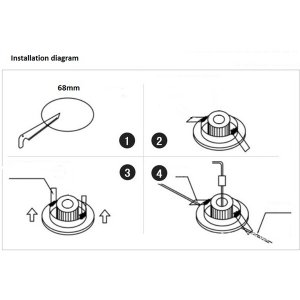 Einbaurahmen quadratisch für 50mm LED Spots ZAMAK Druckguss