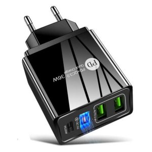 Schnellladegerät max. 36W 3xUSB schwarz